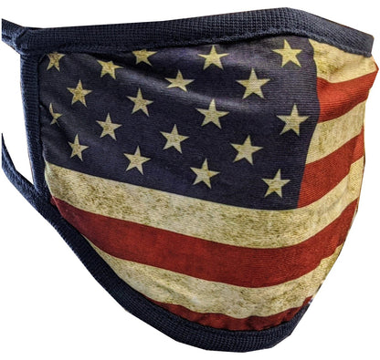 USA Distressed Flag Face Mask Adult Unisex Non Medical Cotton & Polyester