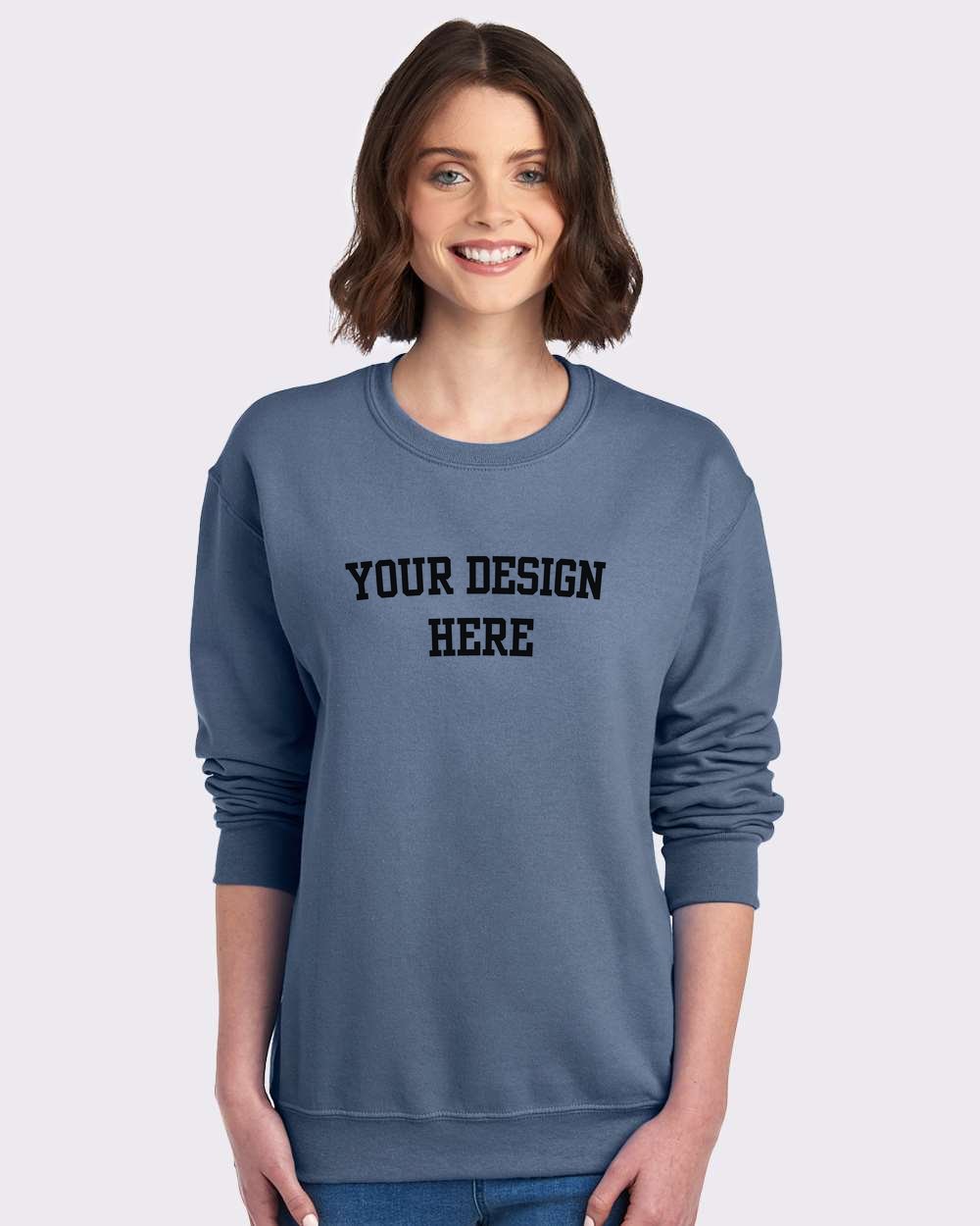 Your Design Here Black Print Custom Crewneck Sweatshirt