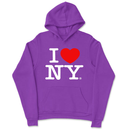 I Love NY Kids Hoodie Sweatshirt Officially Licensed (Youth, Purple)