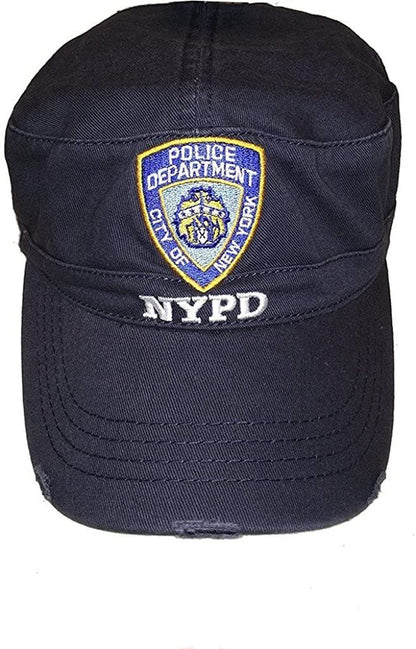 Men's NYPD Baseball Hats (Navy, Gold, Thick Letters)