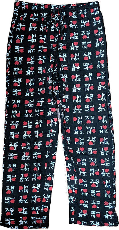 I Love NY Lounge Pants Pajama (Black, Adult Unisex Sizing)