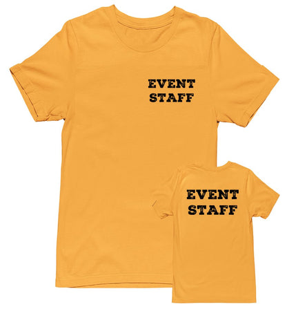 Professional Event Men's Unisex Staff Tees - Front & Back All Colors & Sizes In Stock