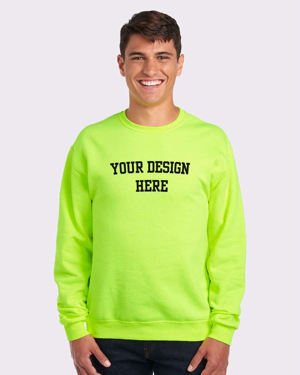 Your Design Here Black Print Custom Crewneck Sweatshirt