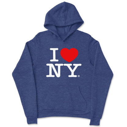 I Love NY Kids Hoodie Sweatshirt Officially Licensed (Youth, Denim Blue)