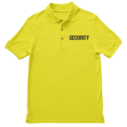 Security Polo Shirt Front & Back Print (Distressed, Black & White)