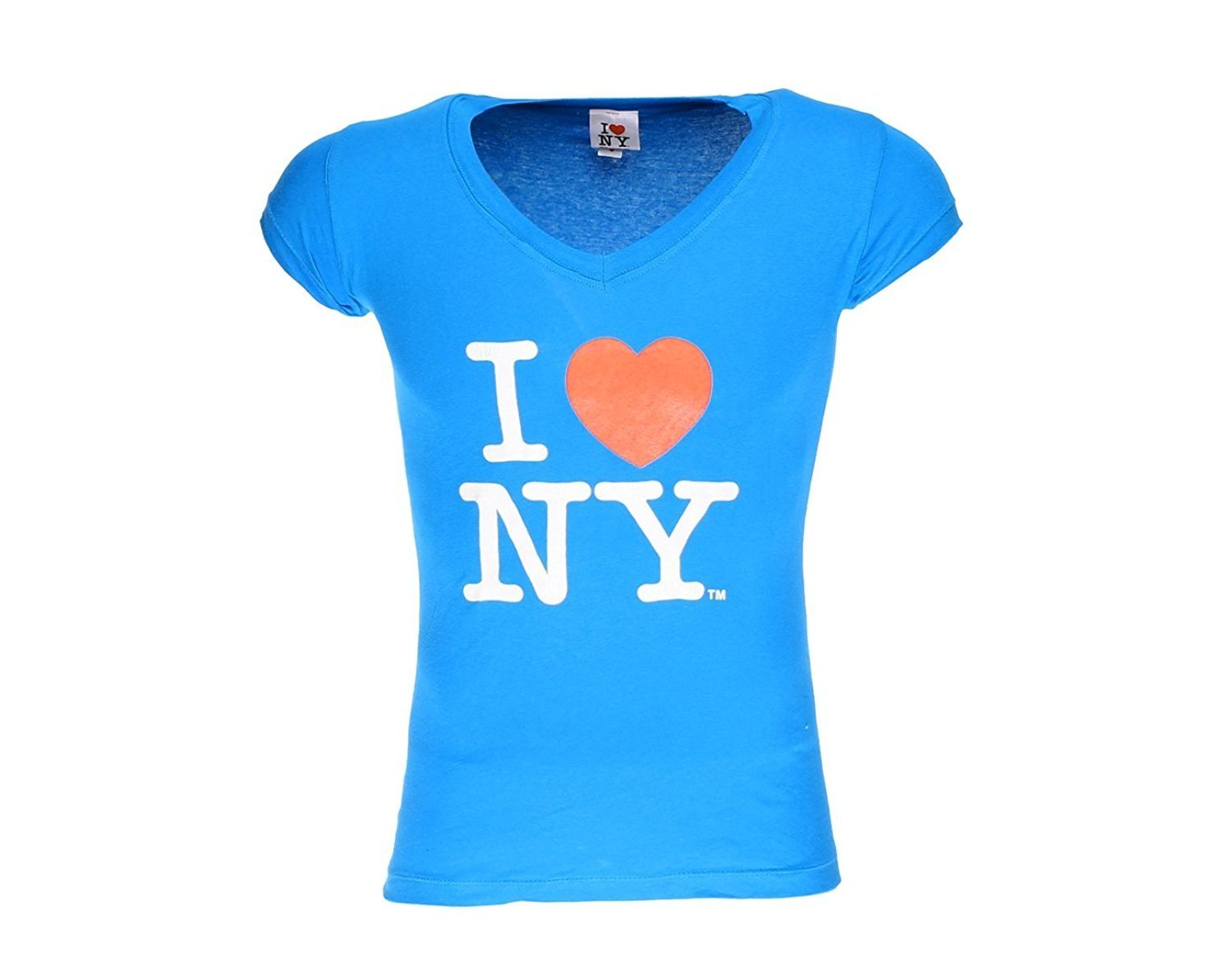 I Love NY Womens V-Neck Baby Doll Shirt ILNY-TUQILV5961 Turquoise XL M US