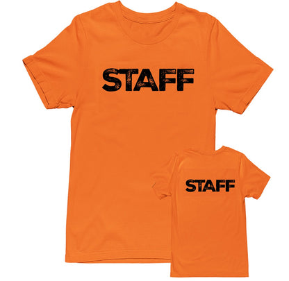 Staff Tees - Men's Unisex - Rustic Design - Soft Cotton Tees (NR-A, Front & Back) All Colors & Sizes