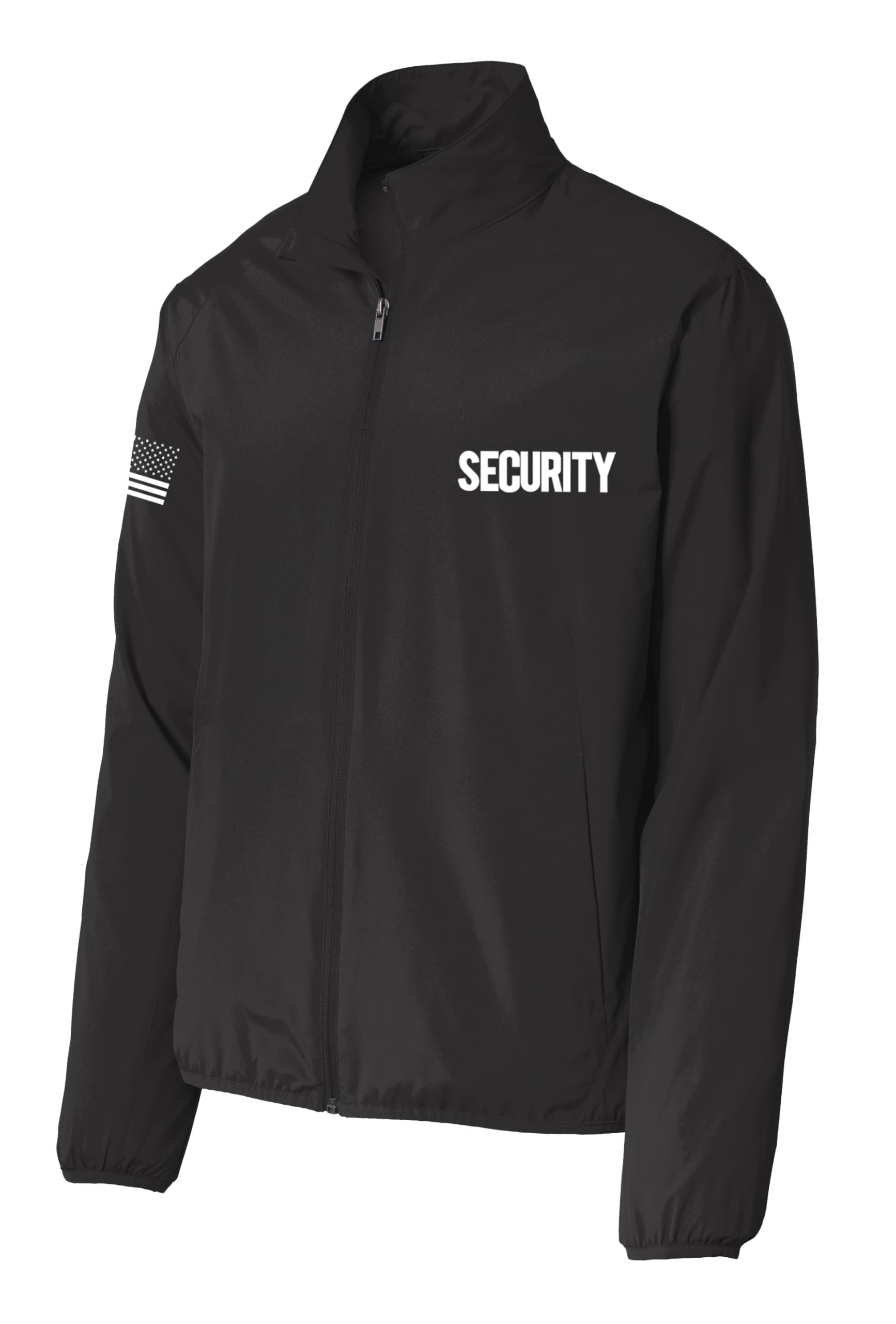 NYC FACTORY Men's Security Wind Breaker Jacket Wind & Water Resistant Full Zip