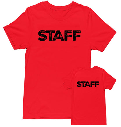 Staff Tees - Men's Unisex - Rustic Design - Soft Cotton Tees (NR-A, Front & Back) All Colors & Sizes