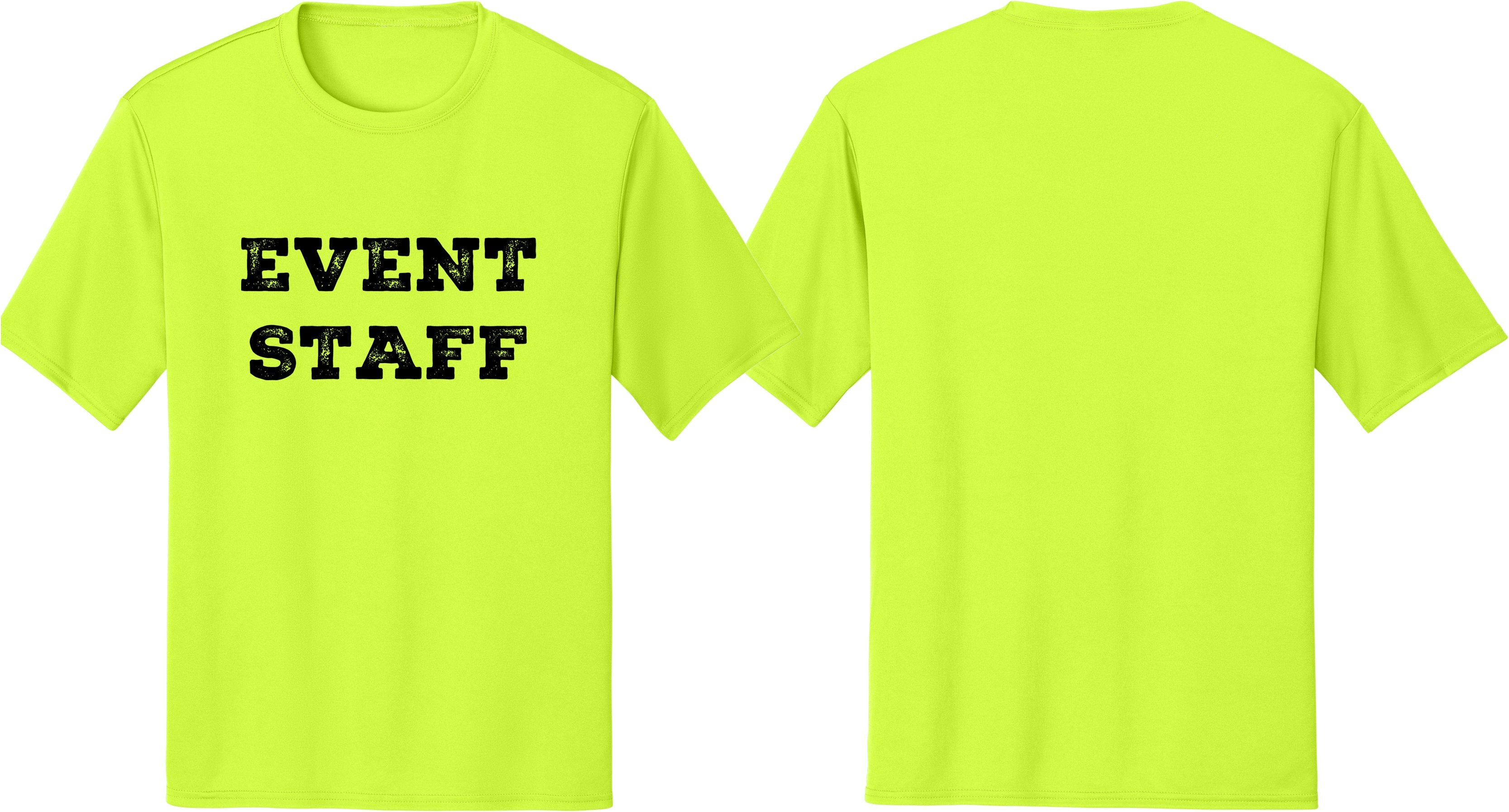 Professional Event Men's Unisex Staff Tees - Front & Back All Colors & Sizes In Stock