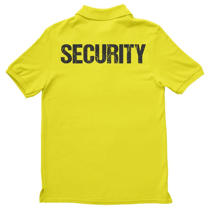 Security Polo Shirt Front & Back Print (Distressed, Black & Neon)