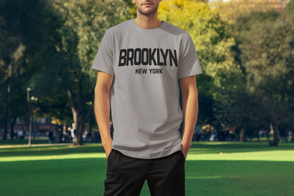 Brooklyn New York Retro Design Custom T-Shirt Gray