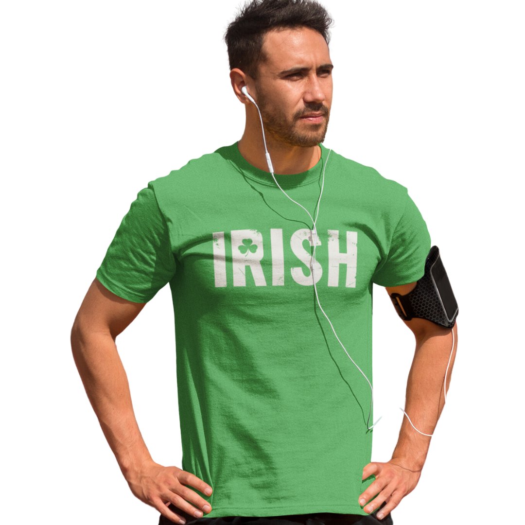 Men's Irish Letters Tee Soft Ring-Spun Printed in USA T-Shirt ST Patricks Day Shirt