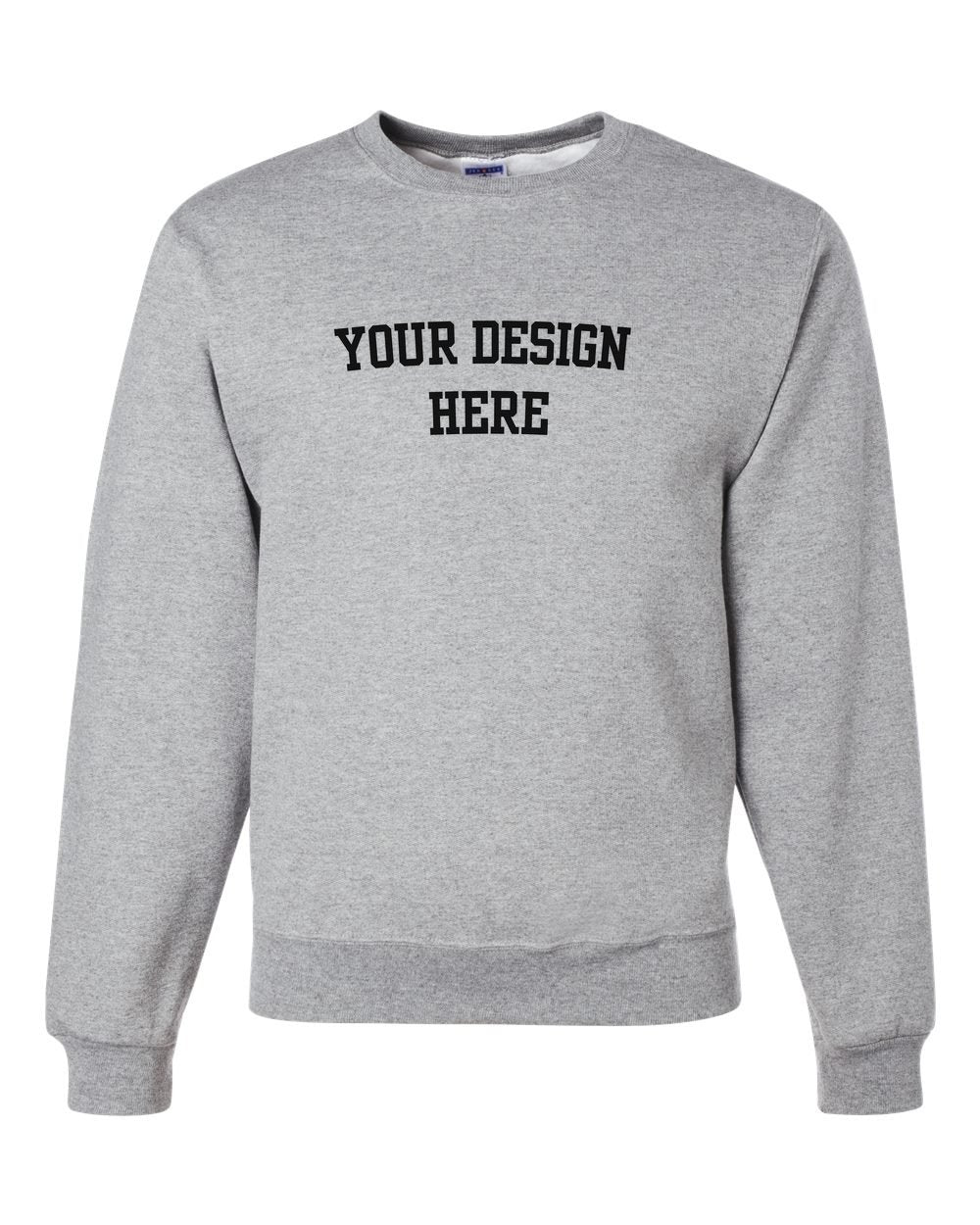 Your Design Here Black Print Custom Crewneck Sweatshirt