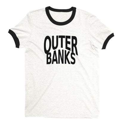 Outer Banks Ringer Tee Retro Style Men's T-Shirt - NYC Factory - White