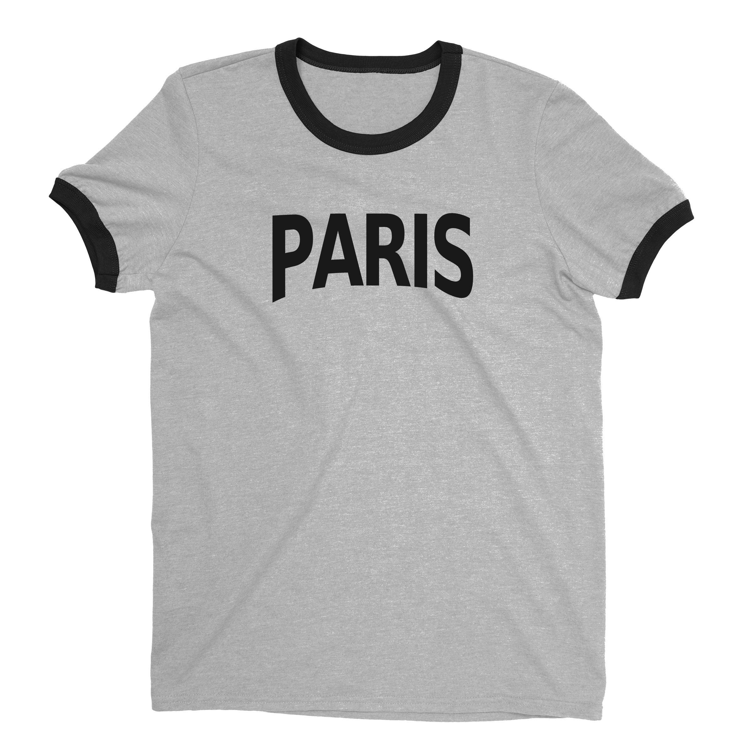 Paris Ringer Tee — Heather Gray