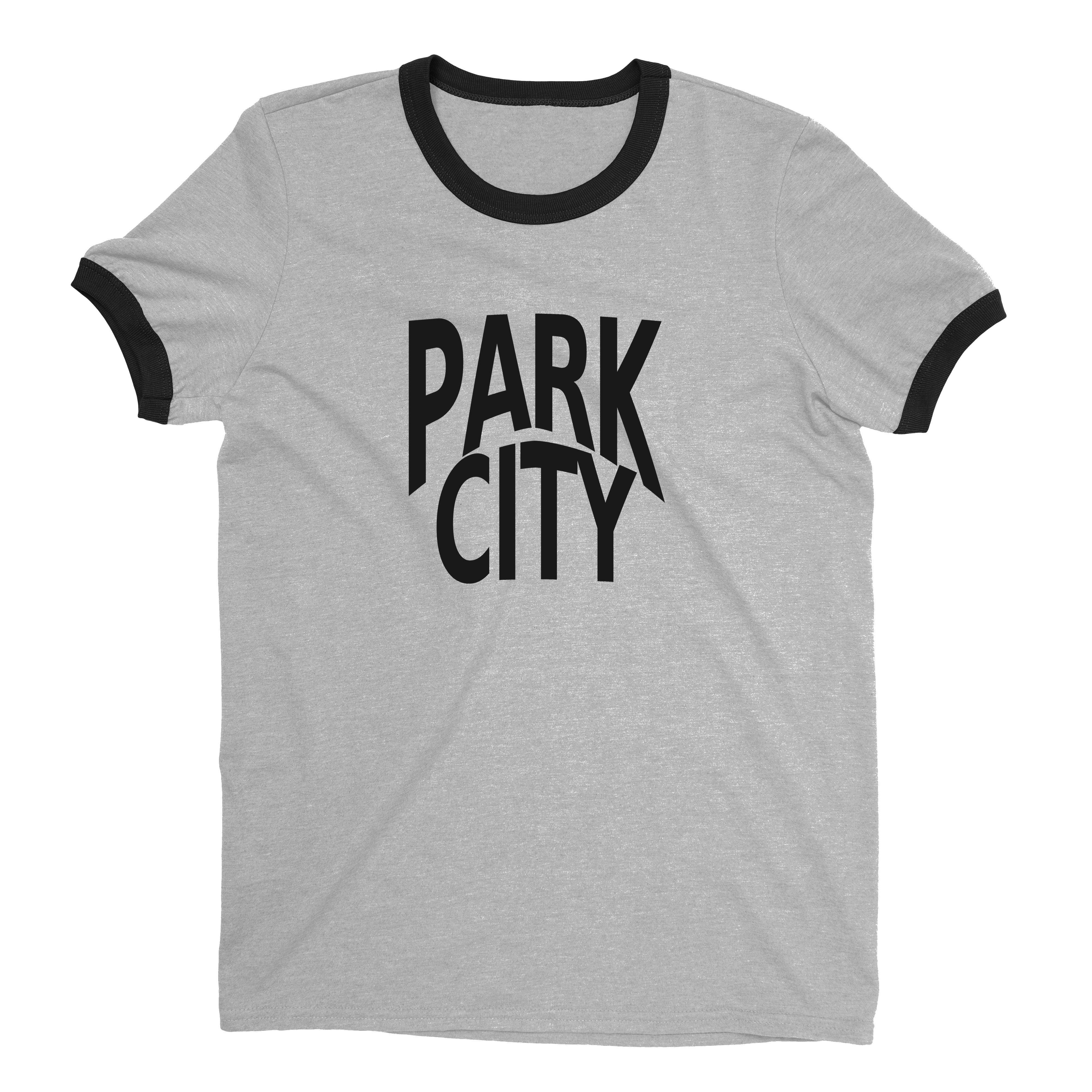Park City Ski Resort Ringer Tee Retro Style Men's T-Shirt - NYC Factory - Heather Gray
