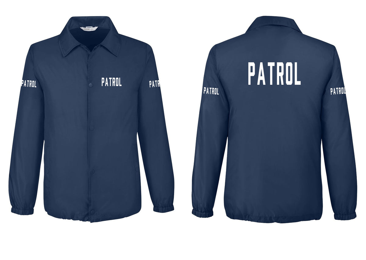NYC Factory Patrol Snap-Front Coaches Jacket (Classic) - Chest + Back + Patrol Sleeves - Sport Dark Navy