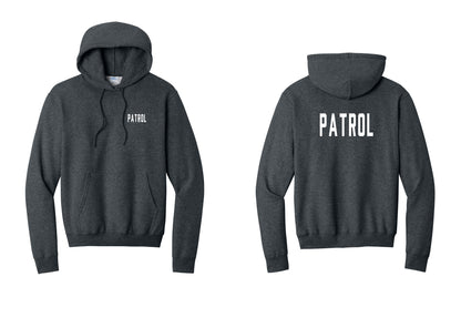 NYC Factory Patrol Cotton Fleece Pullover Hoodie (Classic) - Chest + Back - Dark Heather Grey
