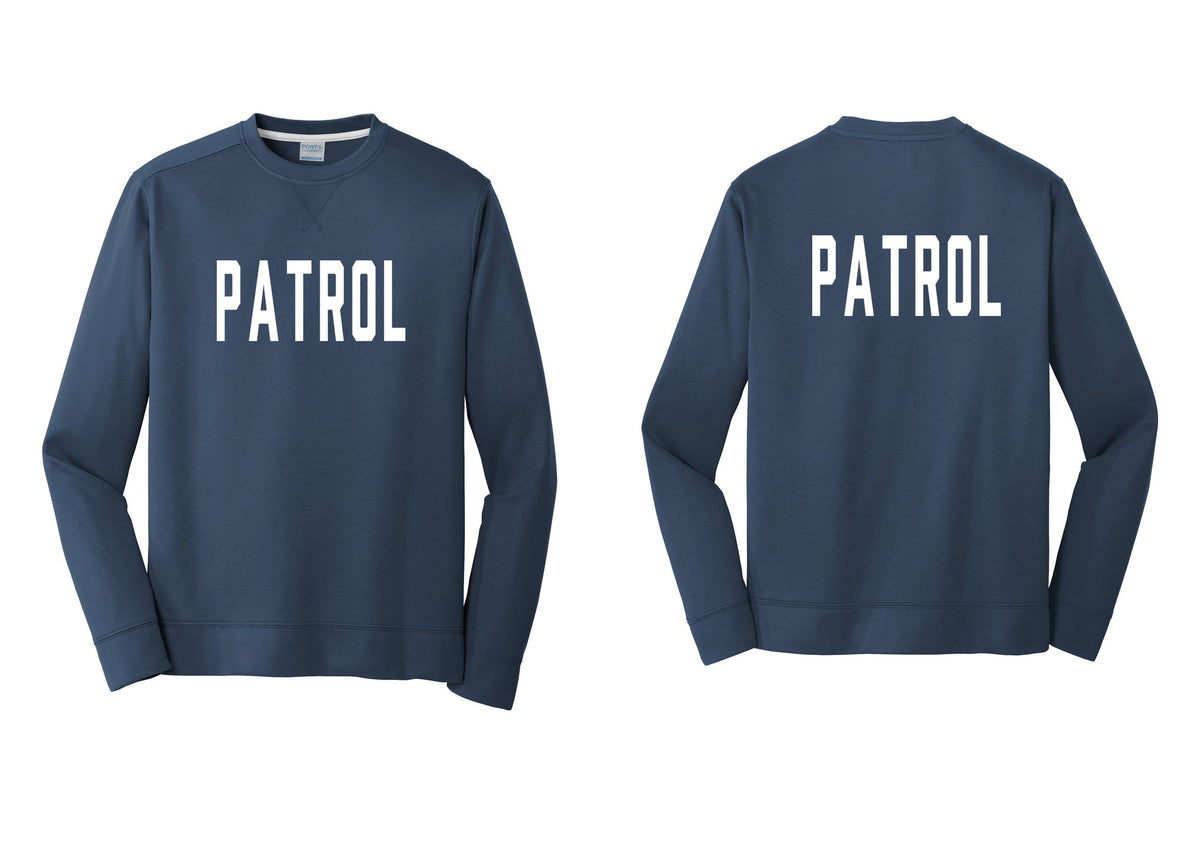 NYC Factory Patrol Performance Fleece Crewneck Sweatshirt (Classic) - Front + Back - Navy
