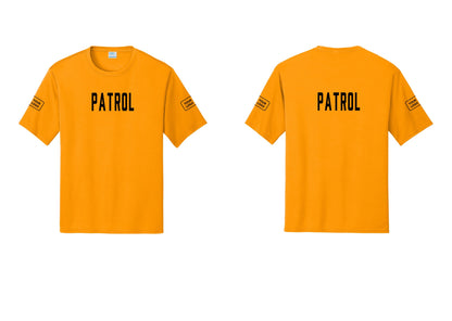 NYC Factory Custom Logo Patrol Performance T-Shirt (Classic) - Front + Back + Your Logo Sleeves - Gold