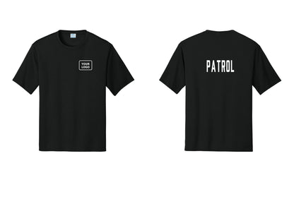 NYC Factory Custom Logo Patrol Performance T-Shirt (Classic) - Your Logo + Back - Black