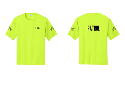 NYC Factory Custom Logo Patrol Performance T-Shirt (Classic) - Chest + Back + Your Logo Sleeves - Neon Yellow