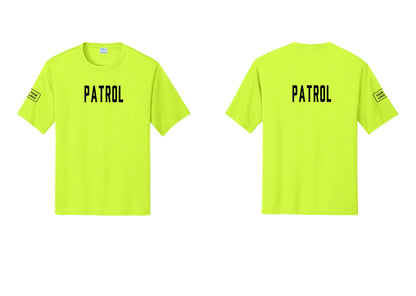 NYC Factory Custom Logo Patrol Performance T-Shirt (Classic) - Front + Back + Your Logo Sleeve - Neon Yellow