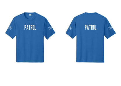NYC Factory Custom Logo Patrol Performance T-Shirt (Classic) - Front + Back + Your Logo Sleeves - Royal