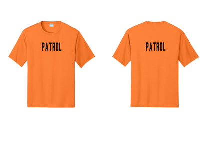 NYC Factory Patrol Performance T-Shirt (Classic) - Front + Back - Neon Orange