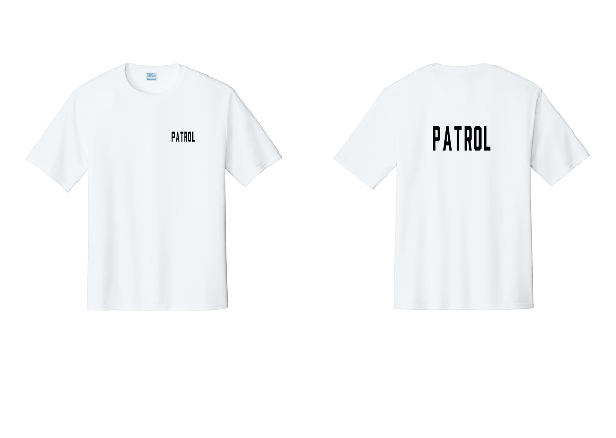NYC Factory Patrol Performance T-Shirt (Classic) - Chest + Back - White