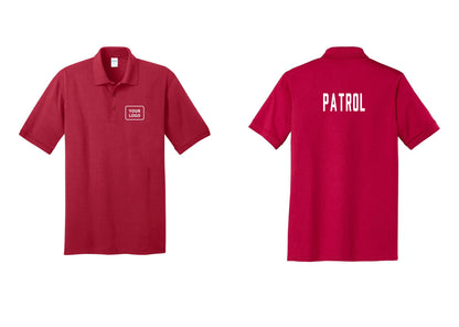 NYC Factory Custom Logo Patrol Polo Shirt (Classic) - Your Logo + Back - Red