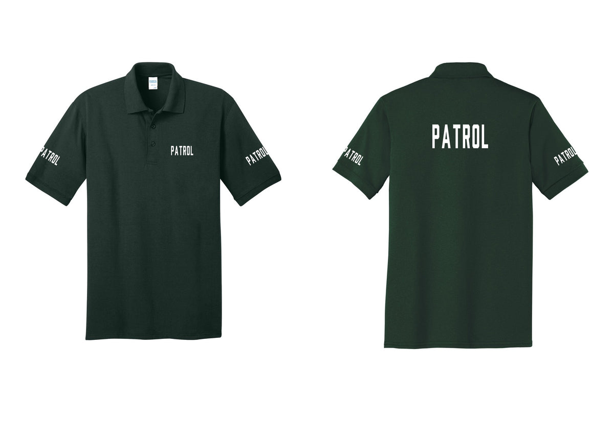 NYC Factory Patrol Polo Shirt (Classic) - Chest + Back + Patrol Sleeves - Dark Green