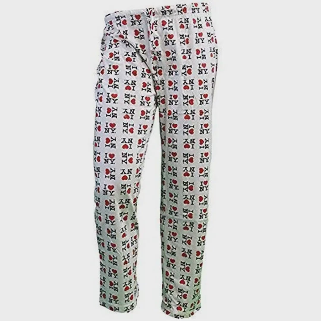 Load video: I Love NY Unisex White Lounge Pants