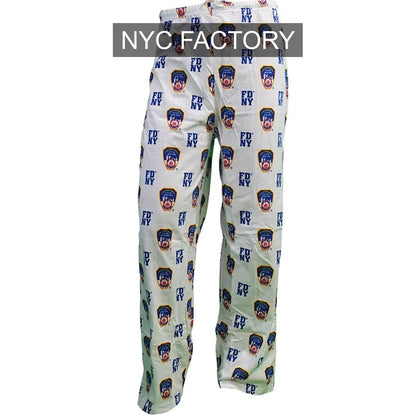 FDNY Men's Officially Licensed White Lounge Pants
