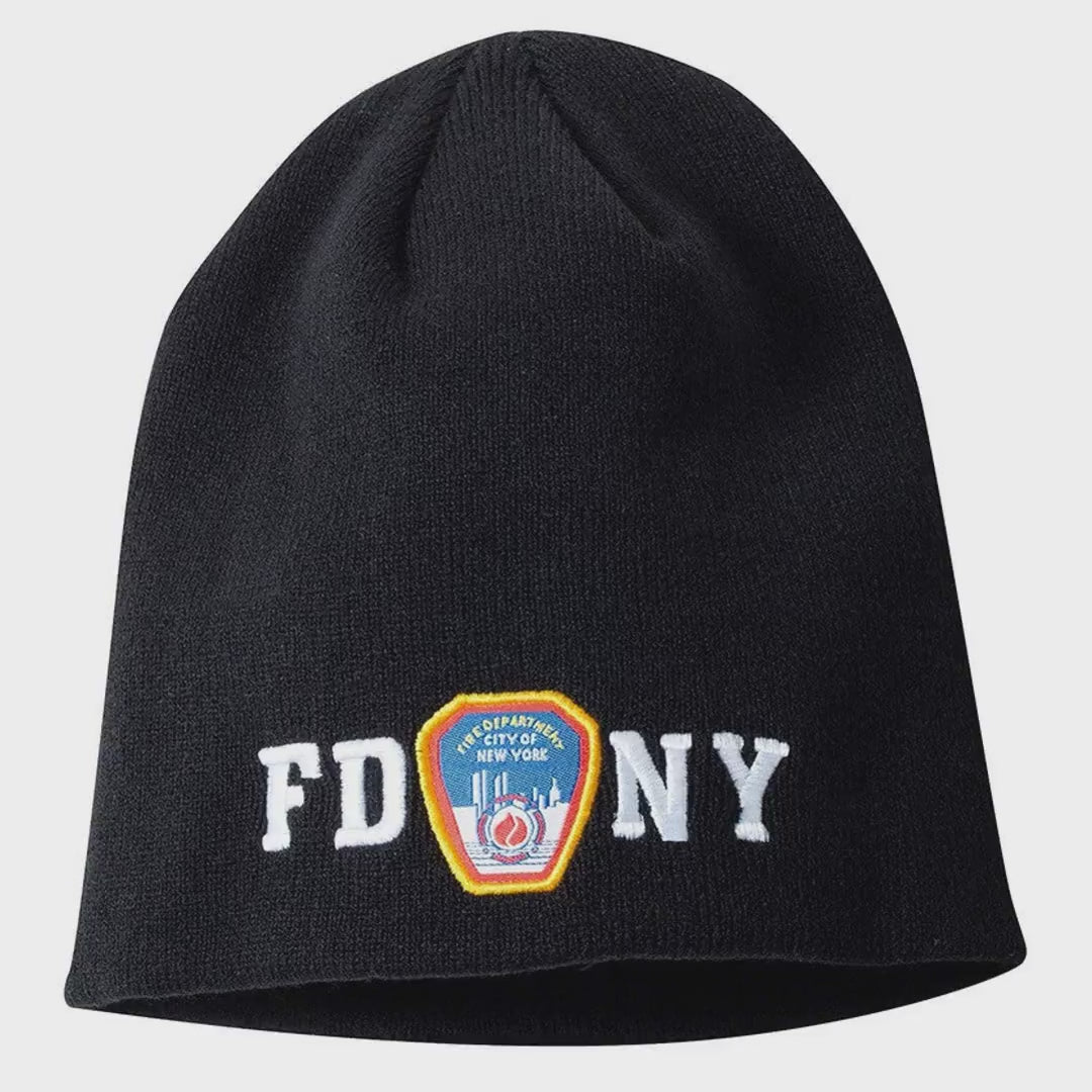 FDNY Unisex Officially Licensed Black Winter Beanie