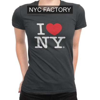 I Love NY Women's Charcoal V-Neck T-Shirt