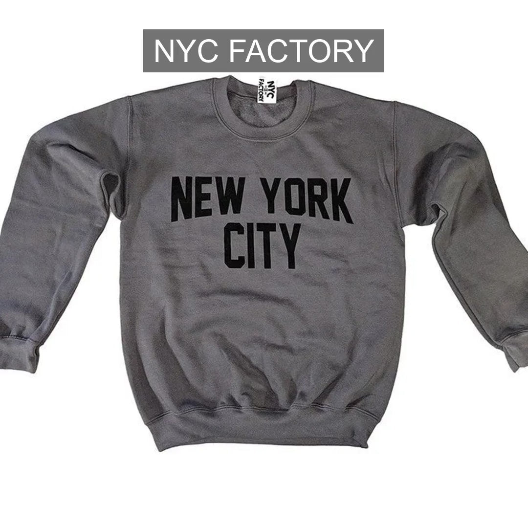 Load video: NYC Factory Men's New York City Charcoal Sweatshirt