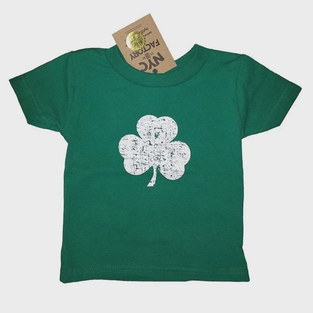 Load video: Shamrock Girls' Green Distressed T-Shirt