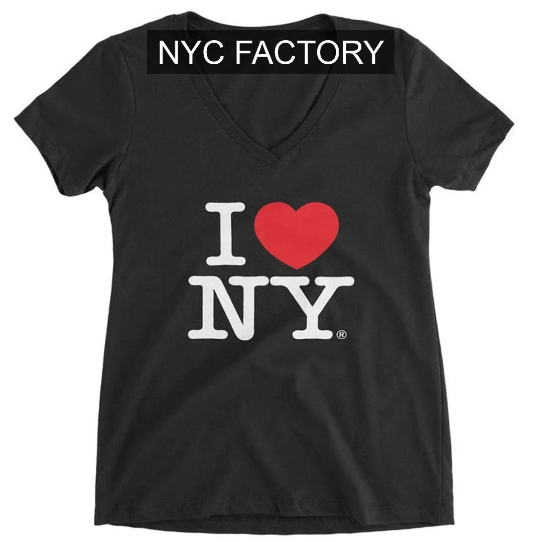 Load video: I Love NY Women's Black V-Neck T-Shirt