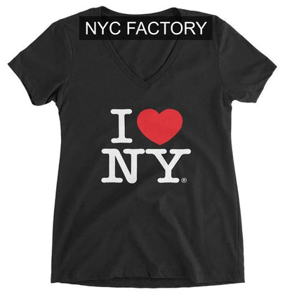 I Love NY Women's Black V-Neck T-Shirt