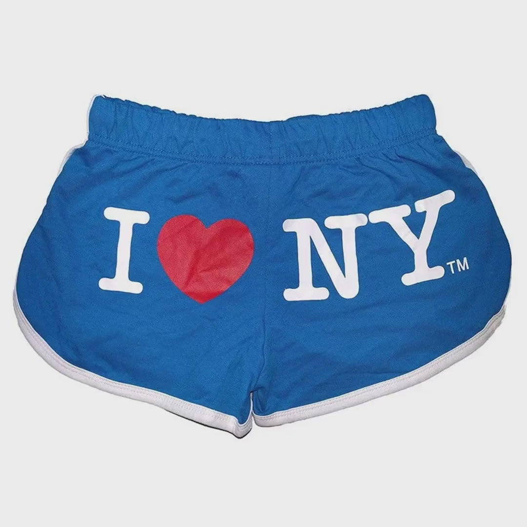 Load video: I Love NY Women's Turquoise Summer Shorts