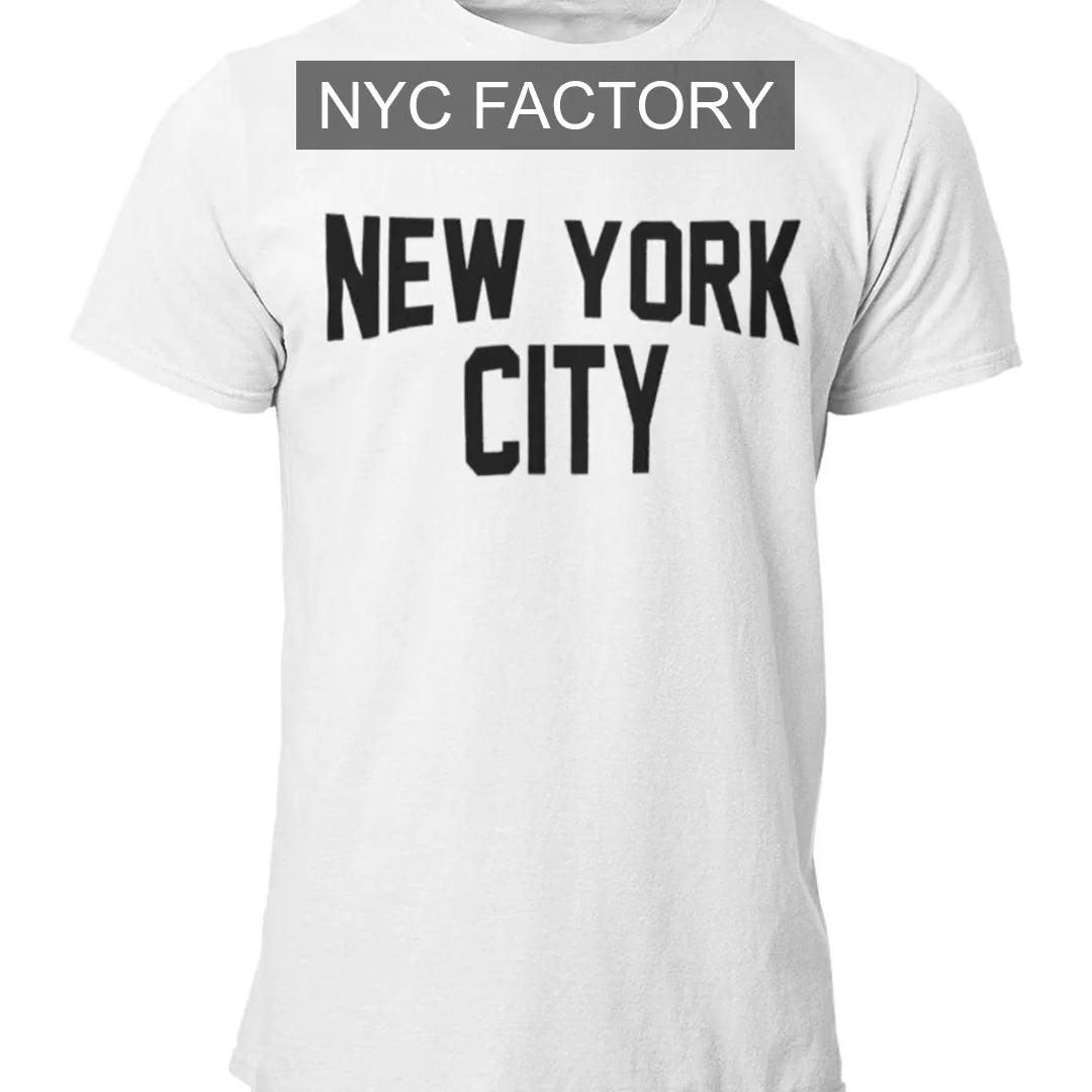 Load video: NYC Factory Unisex New York City White T-Shirt