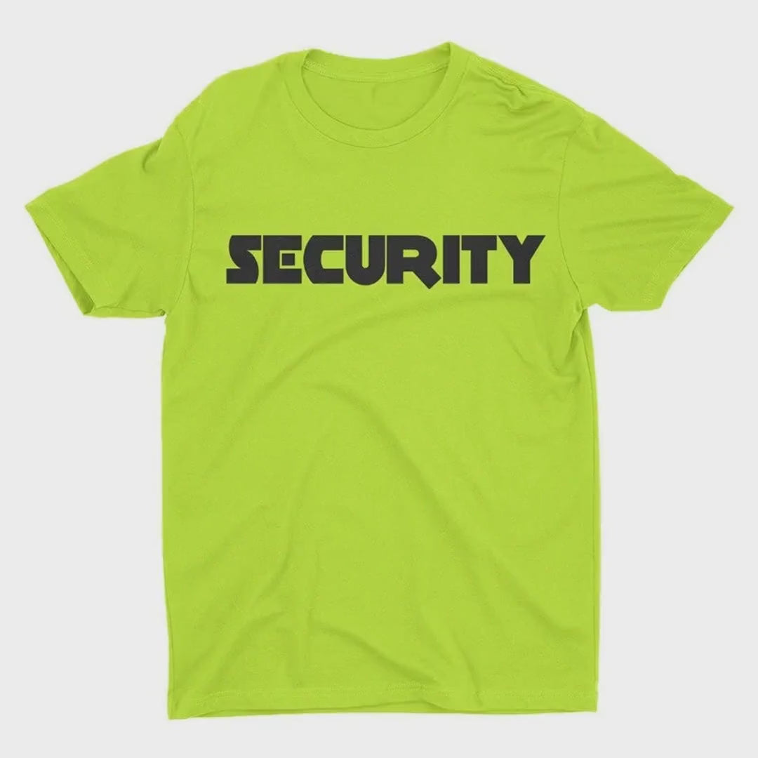 Load video: NYC Factory Men's Security Green &amp; Black T-Shirt