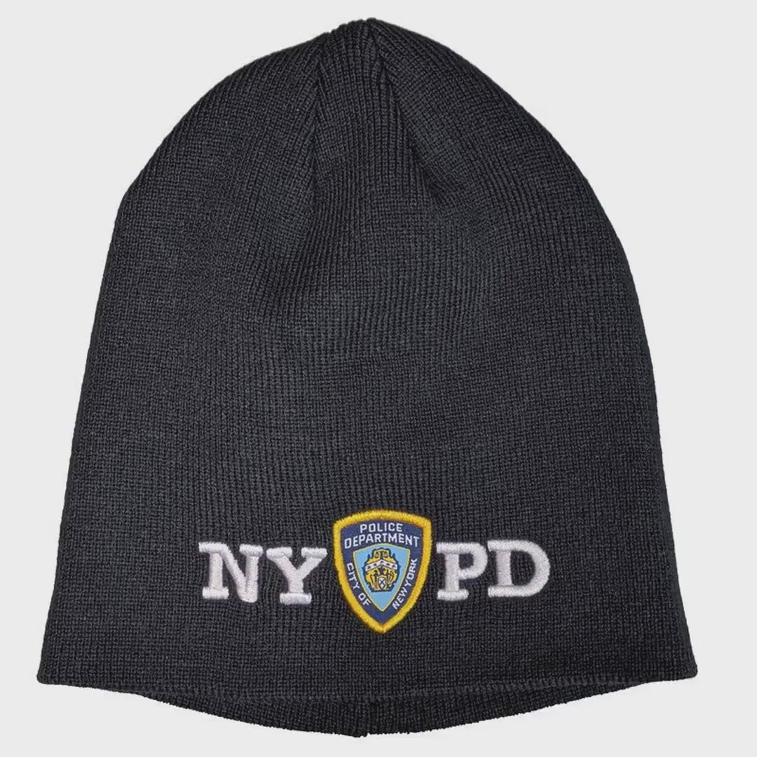 Load video: NYPD Men's Officially Licensed Navy Beanie