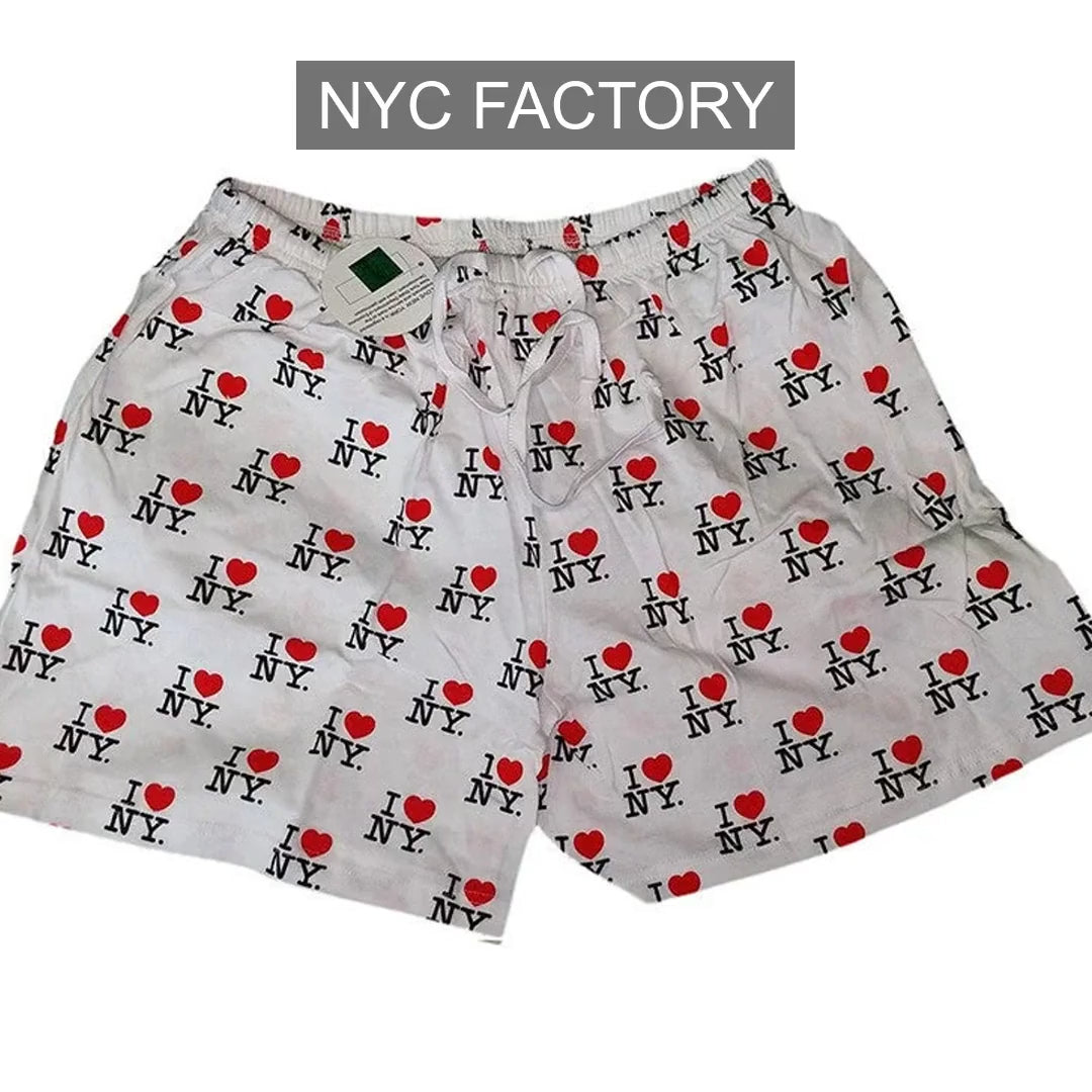 Load video: I Love NY Unisex White Boxer Shorts