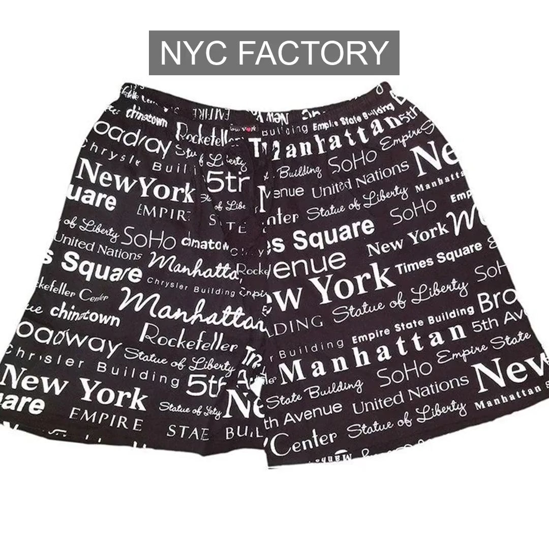 NYC Factory Unisex New York City Black Boxer Shorts