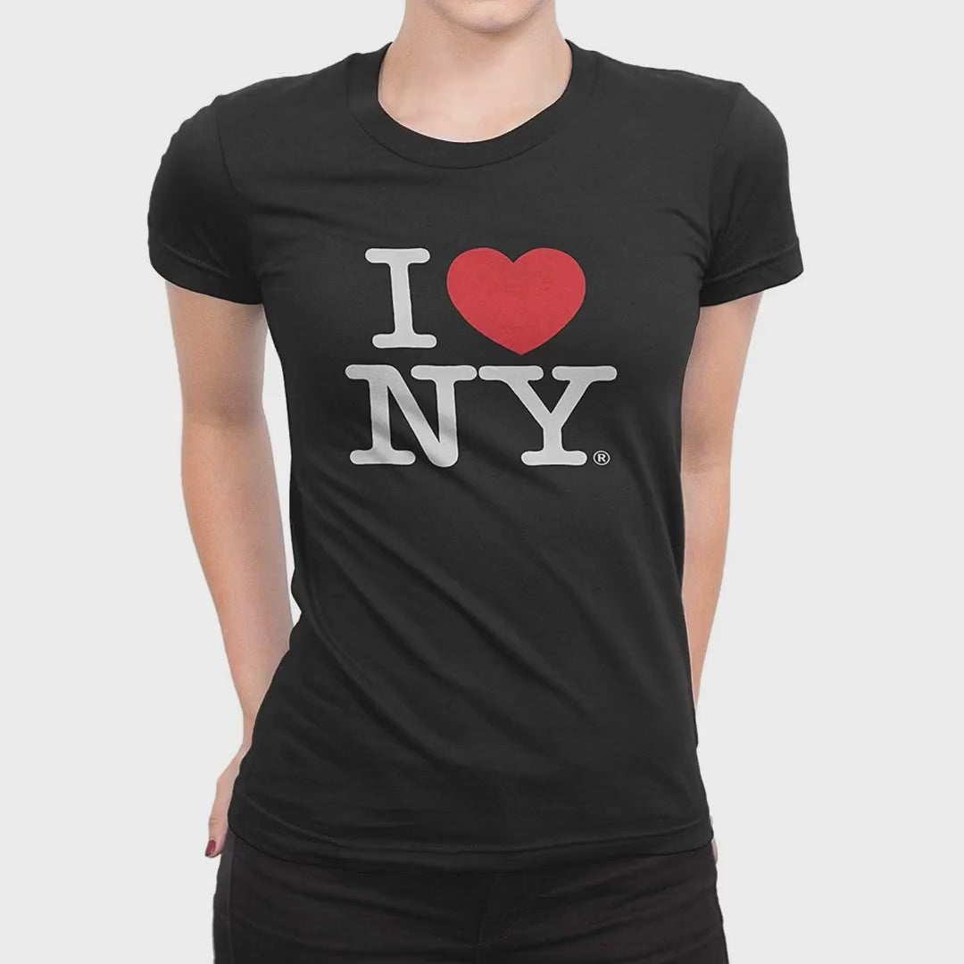 Load video: I Love NY Women's Black T-Shirt