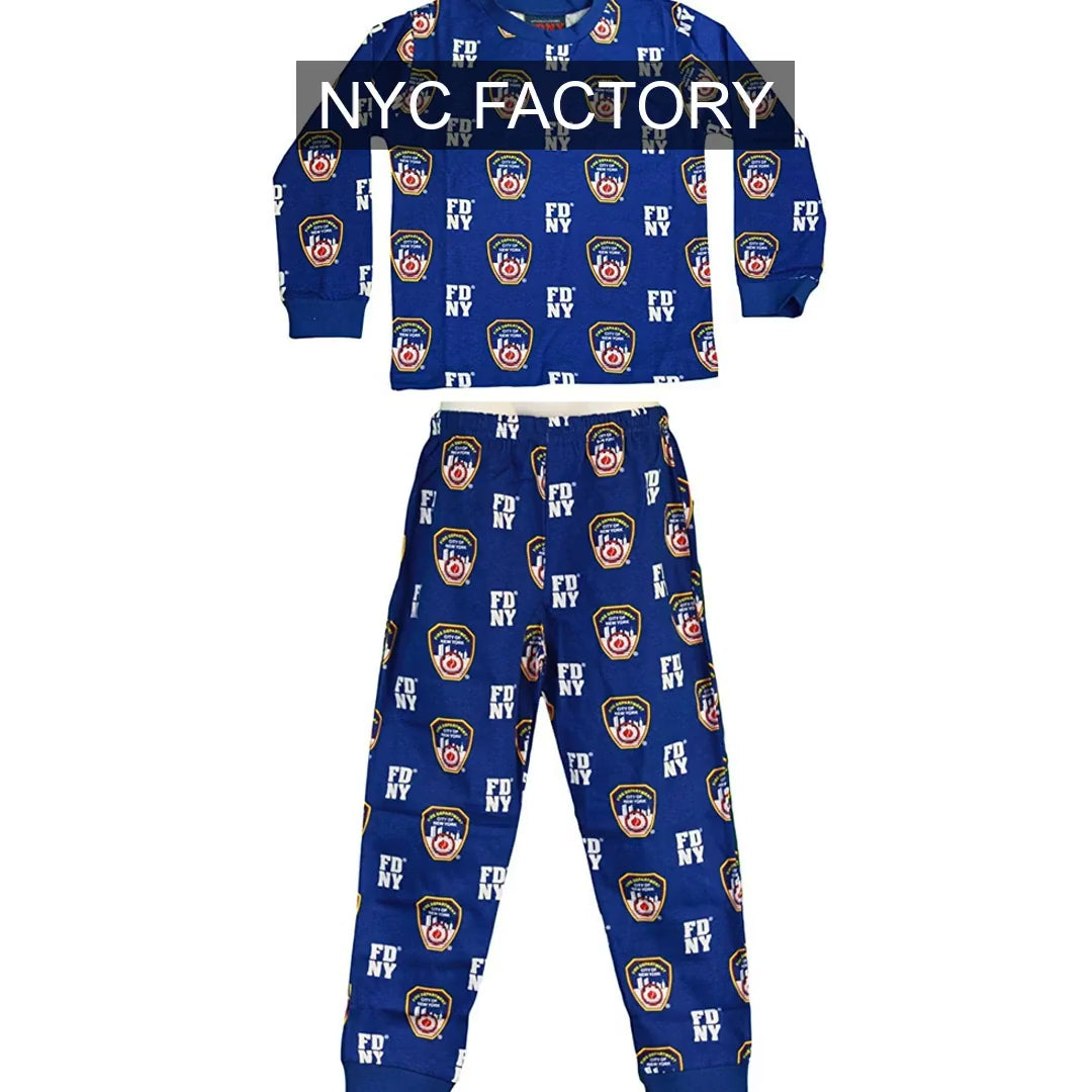 Load video: FDNY Boys Officially Licensed Pajama Set Blue
