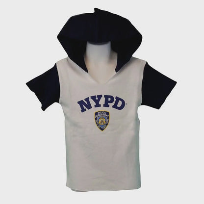 NYPD Boys Officially Licensed White Hooded T-Shirt